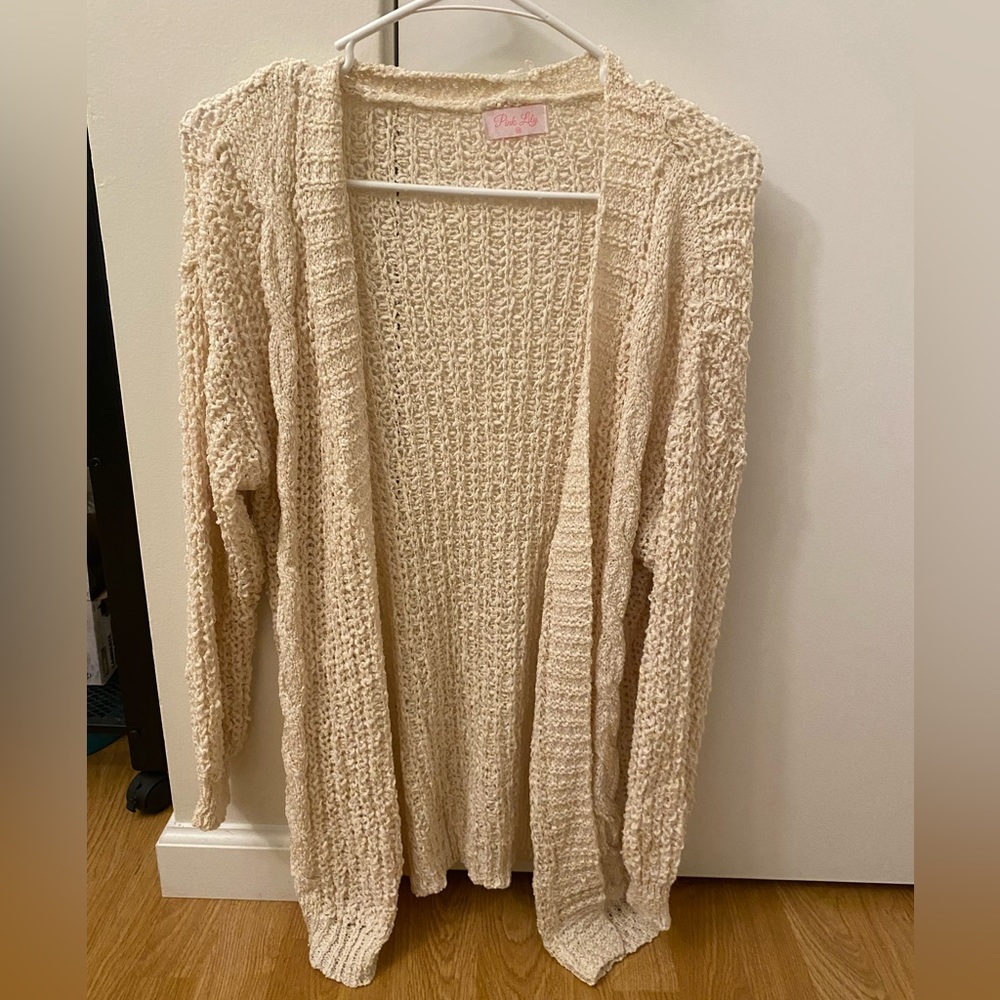 White cardigan